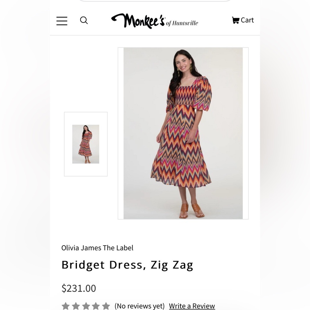 Olivia James Bridget Zig Zag Dress